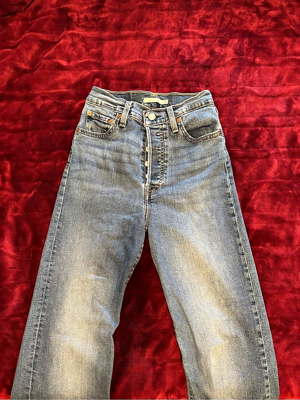 Levi's 501 Bootcut Straight Jeans in Blue Waist 26- Ribcage High Waist